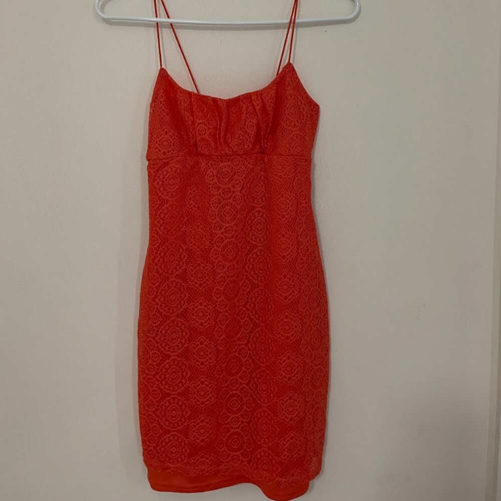 Ultra Flirt Coral Lace Mini Dress - Women’s Size S - For a good cause!
